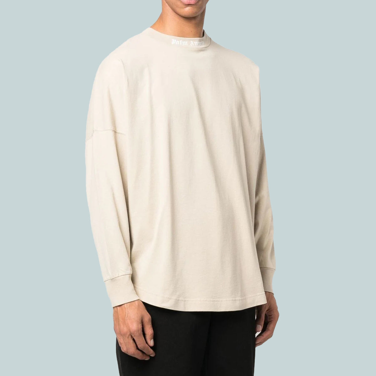 Classic Logo Over Tee L/S Beige White