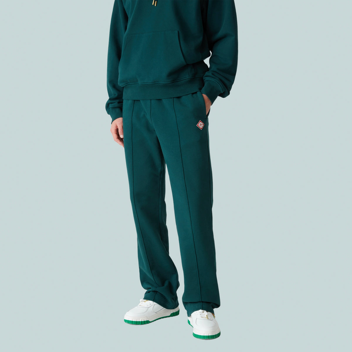 Diamond Logo Patch Open Hem Jogger Green