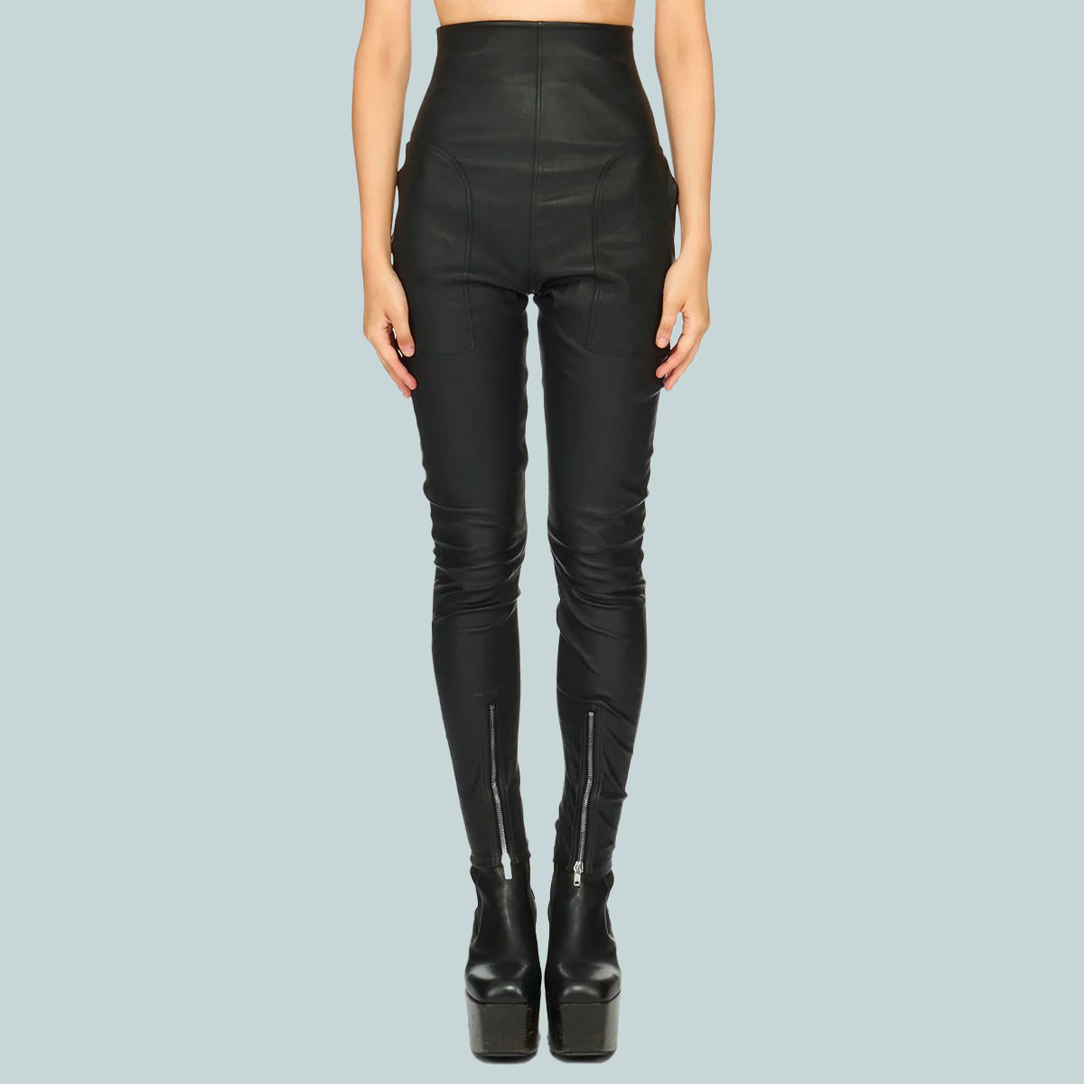 Dirt Waist Leggings Leather Black