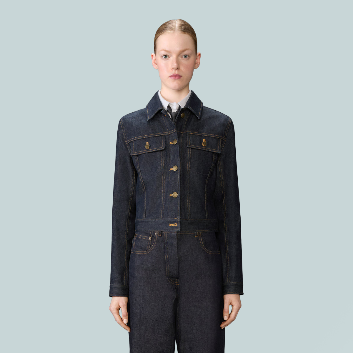 Women's Shrunken Jacket Selvedge Denim Navy