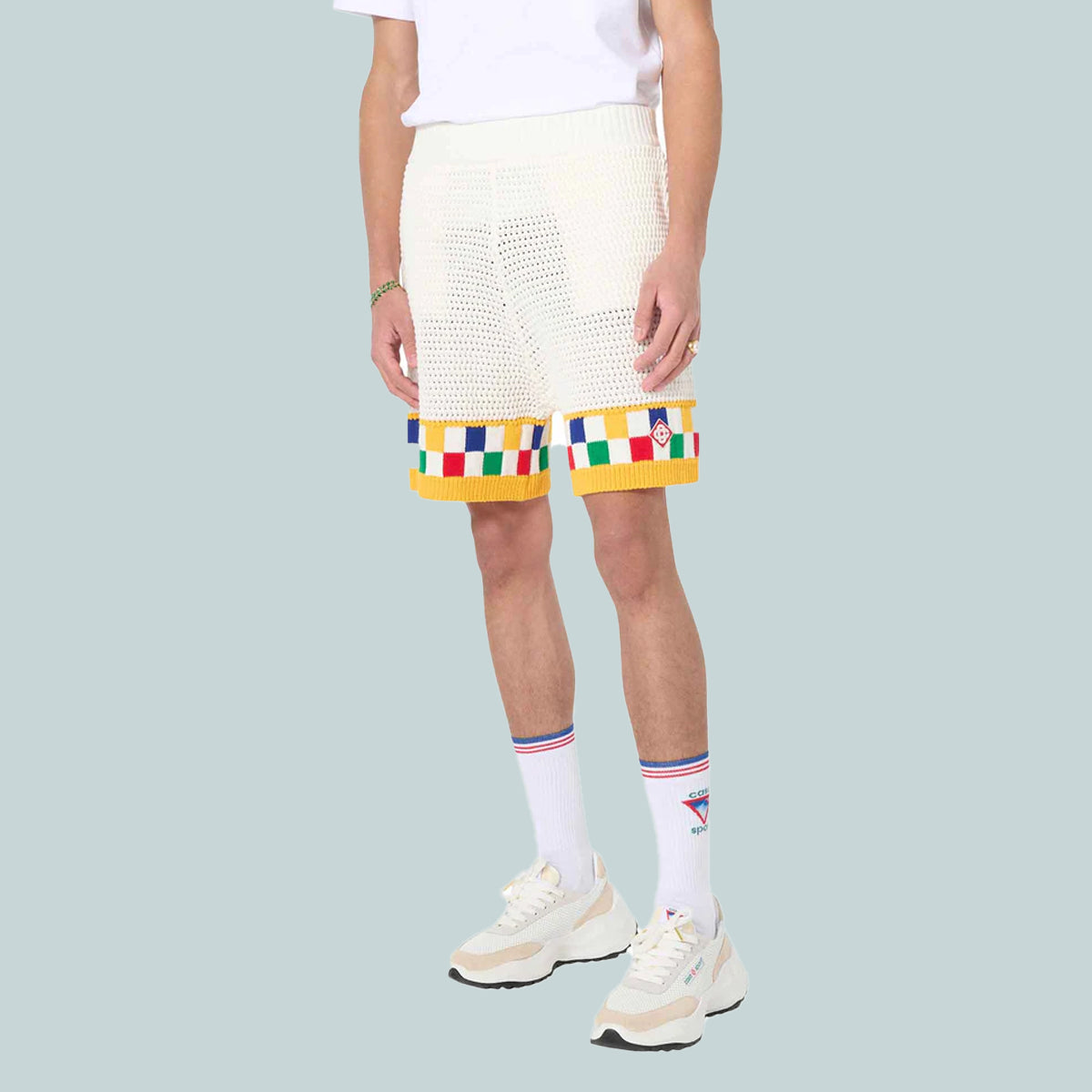Faux Crochet Shorts Yellow