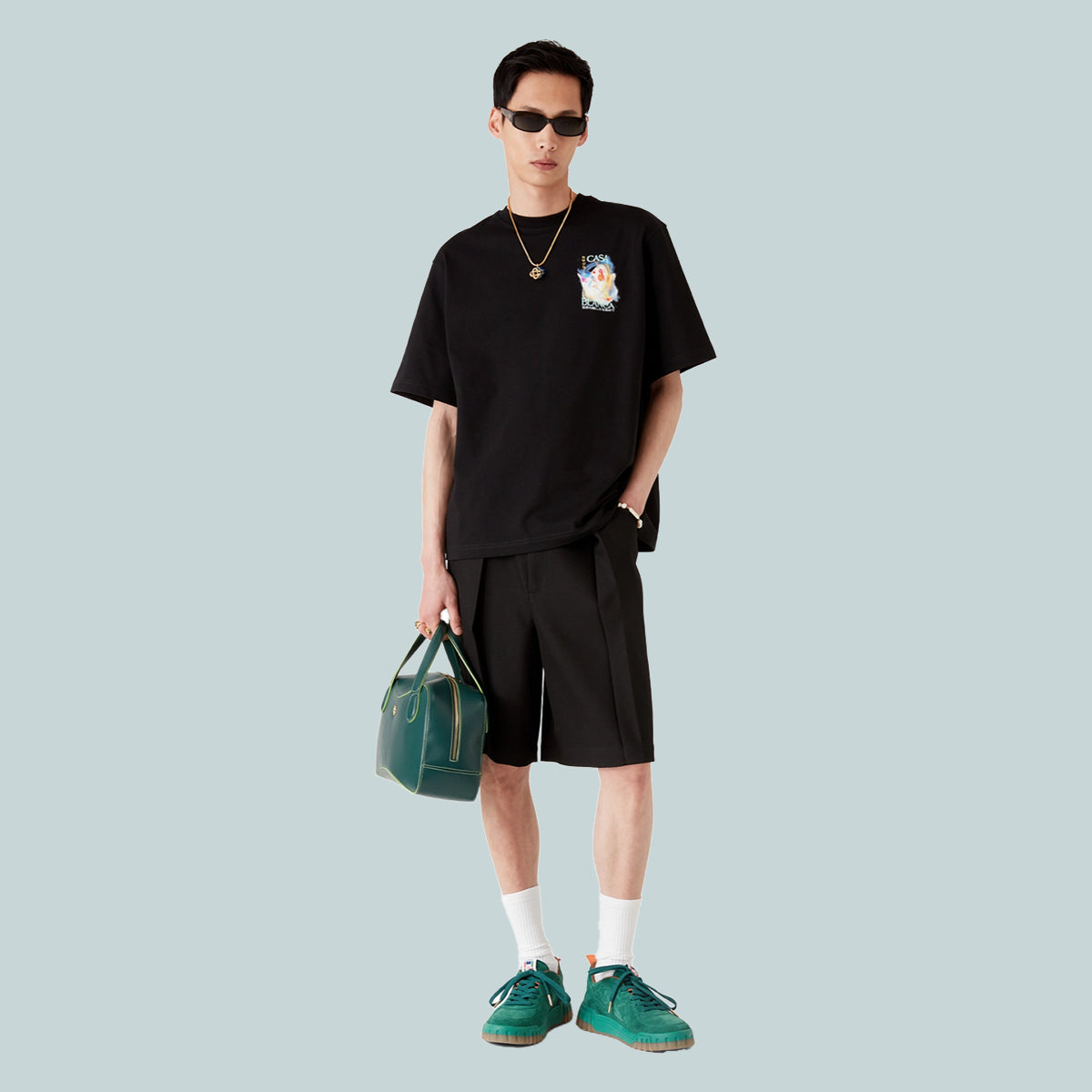 Galactic Connection Printed Oversized T-Shirt Black