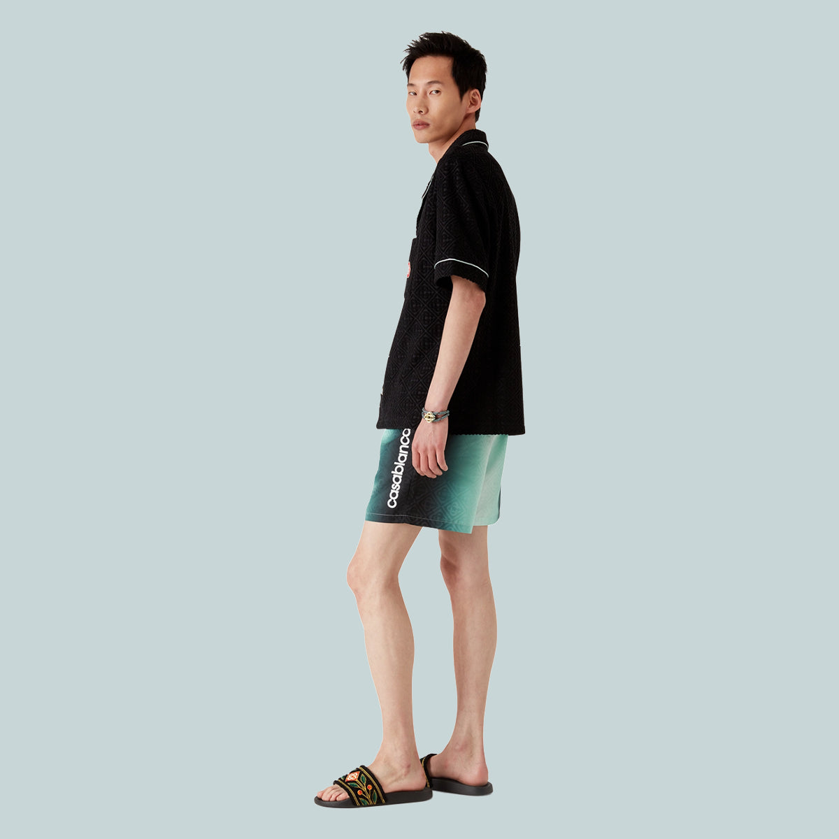 Mens Jacquard Printed Swim Shorts Gradient