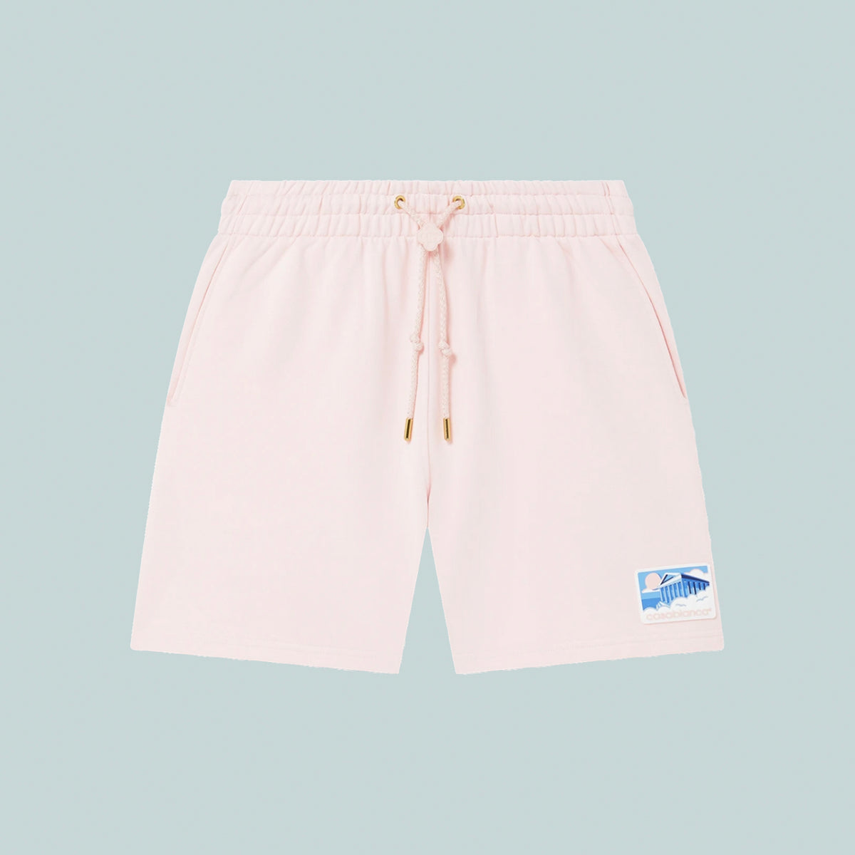 Greek Temple Rubber Patch Sweatshorts Pink