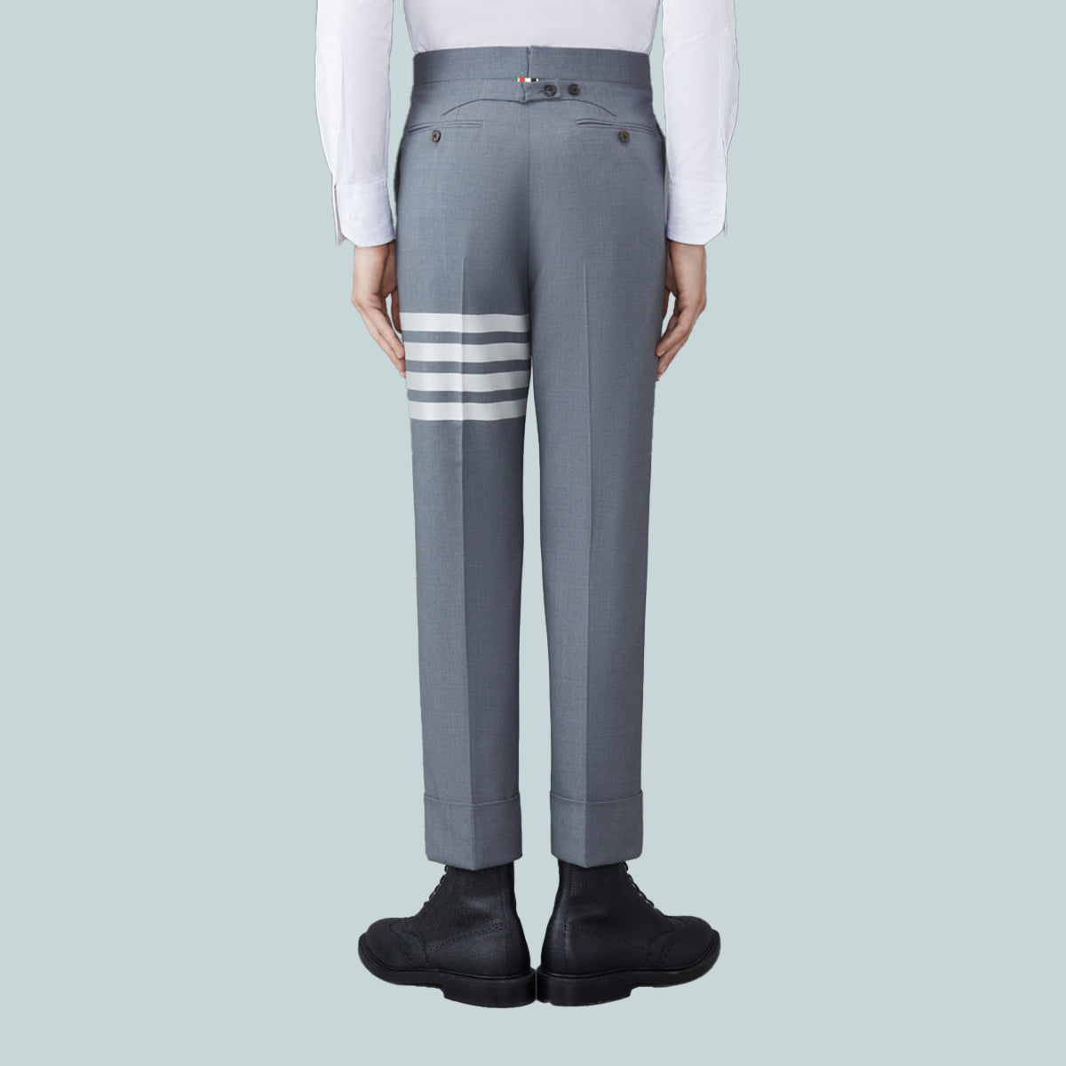 Plain Weave 4-Bar Trousers Grey