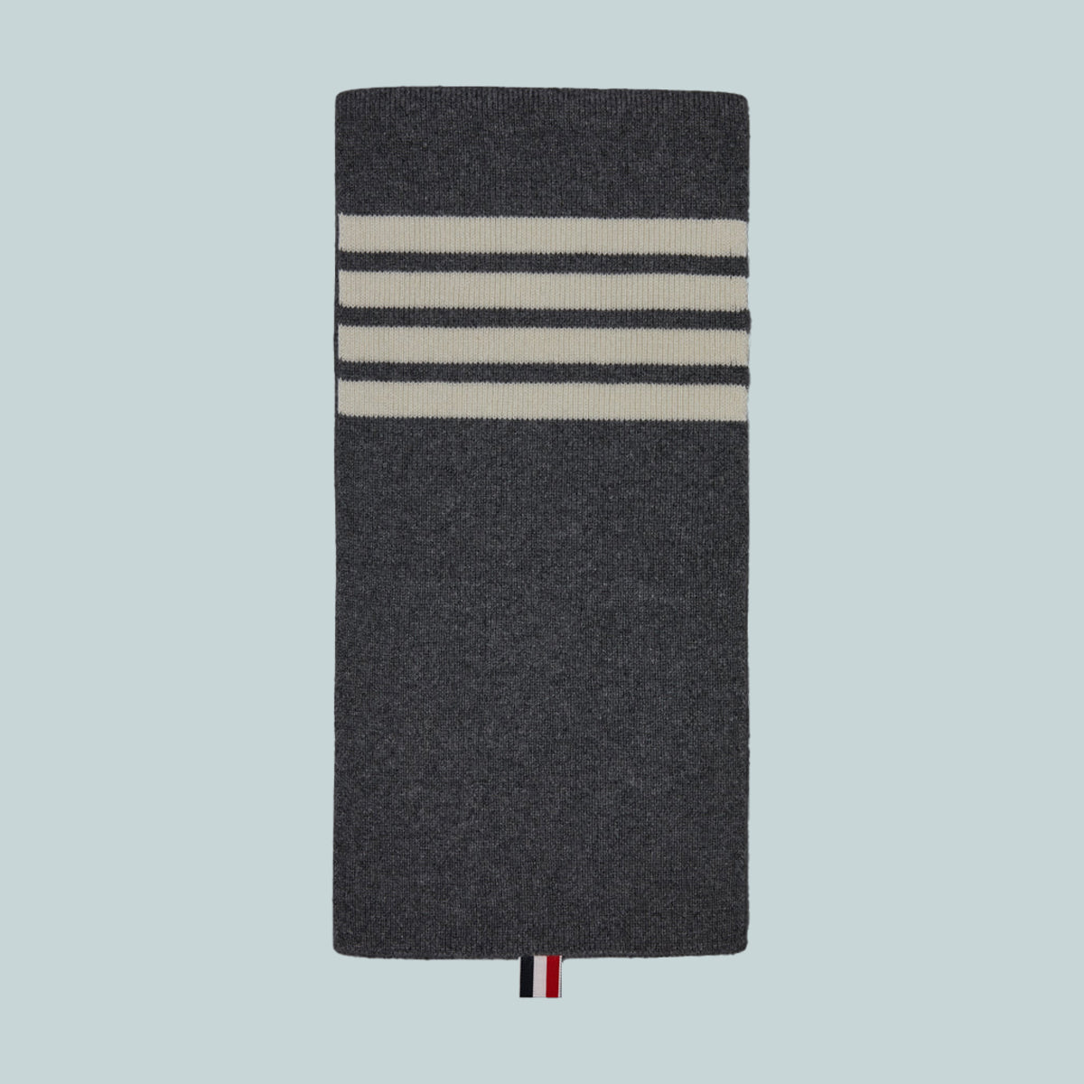 Cashmere Rib 4-Bar Scarf Grey