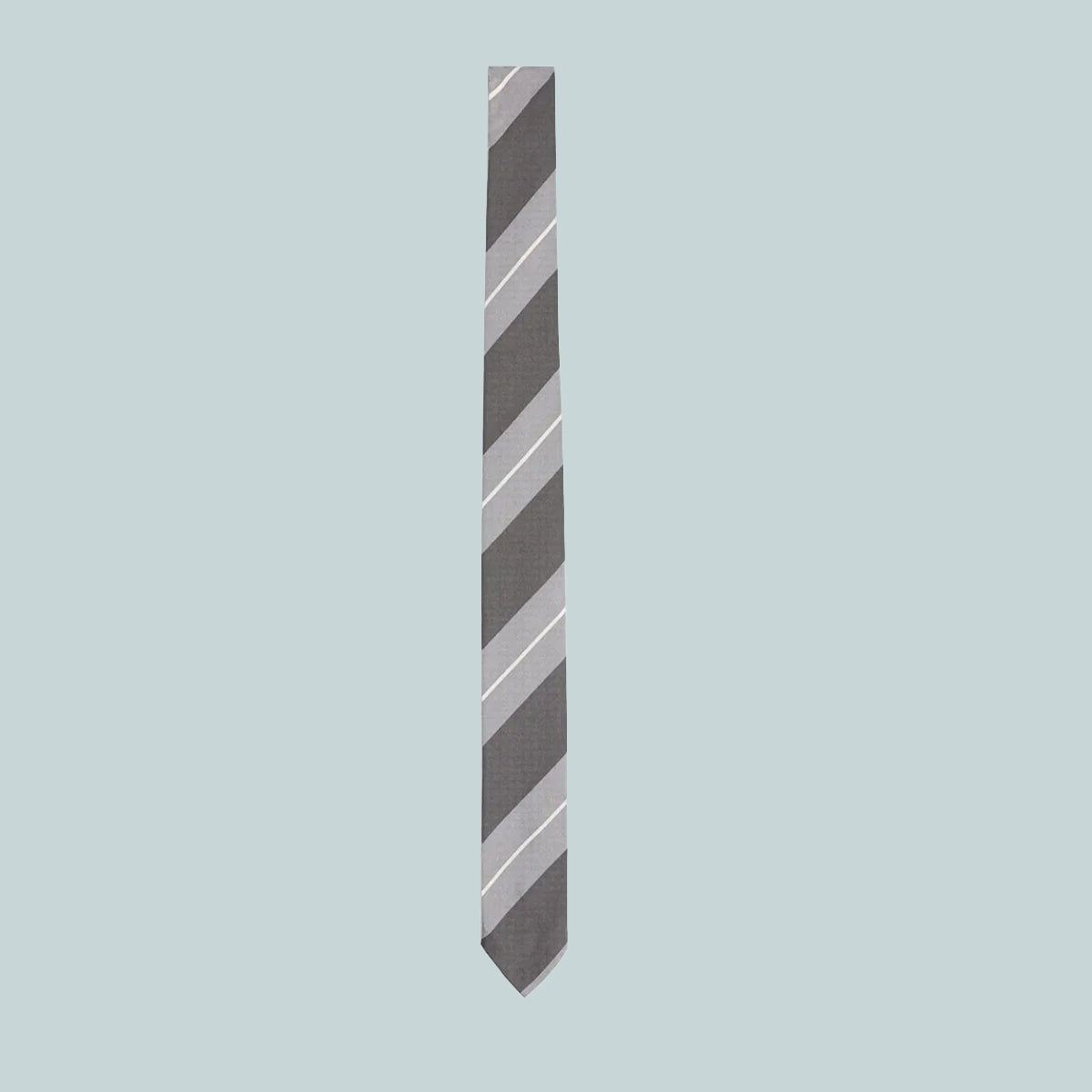 Cotton Silk Stripe Jacquard Classic Tie Grey