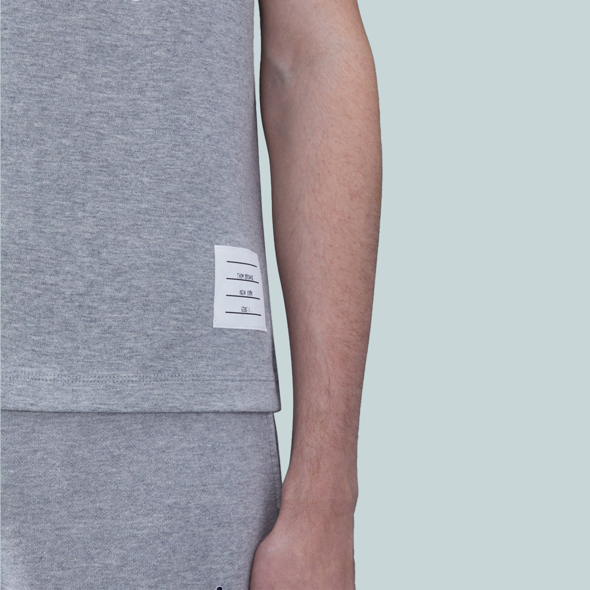 Cotton 4-Bar Short Sleeve T-Shirt Grey