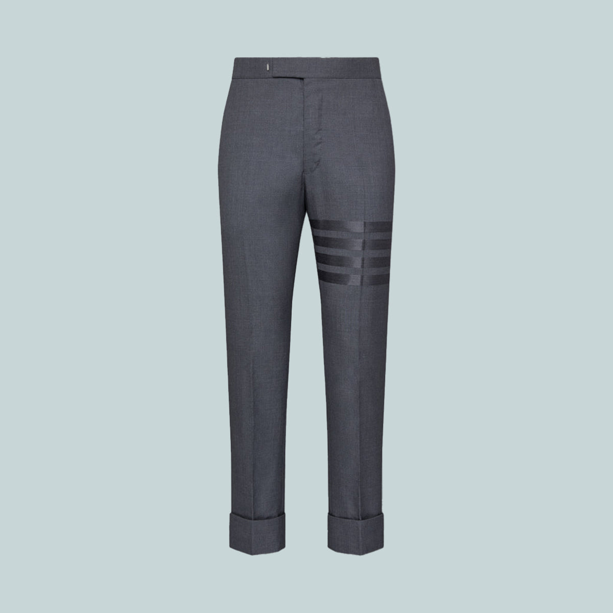 Plain Weave Suiting 4-Bar Classic Backstrap Trousers Tonal Grey