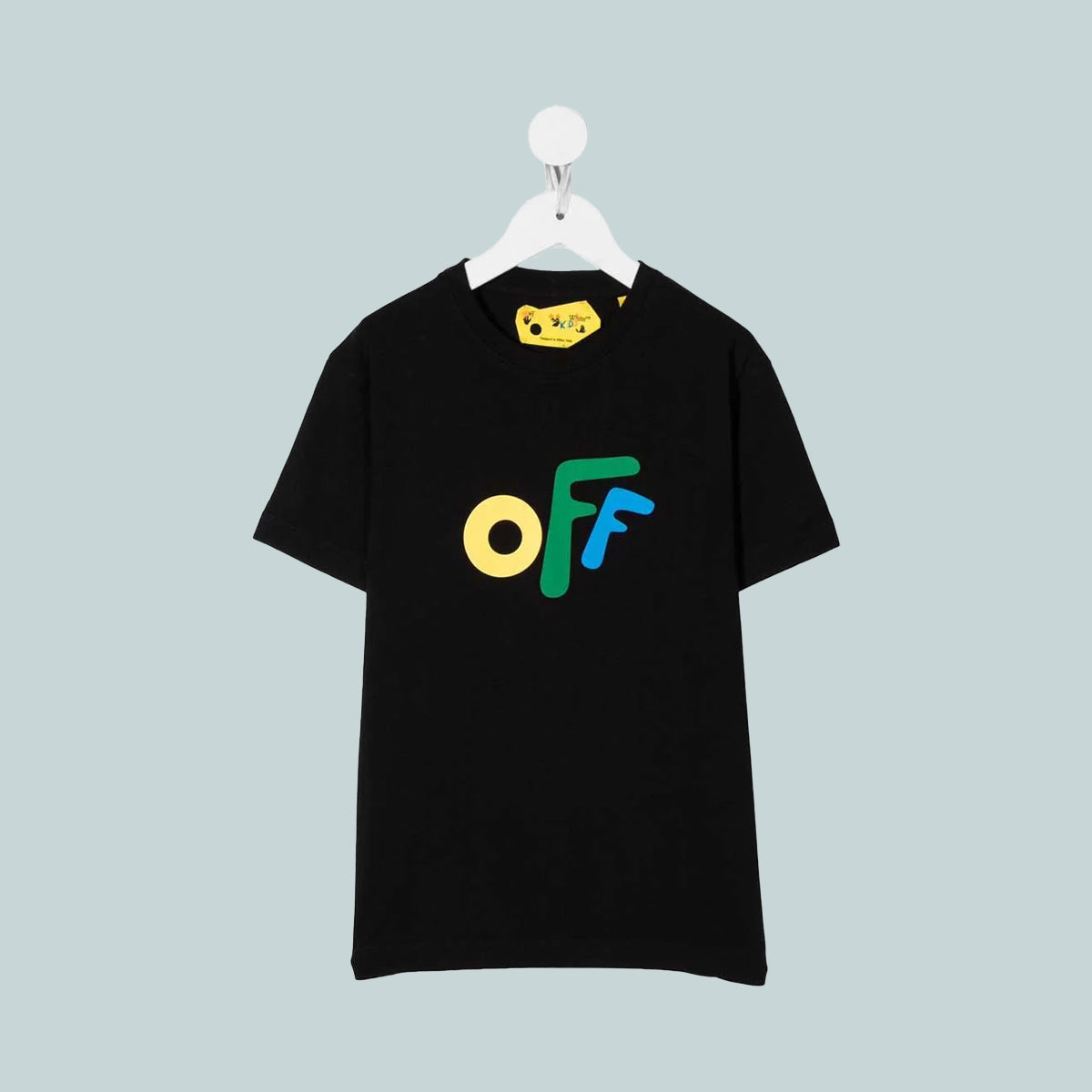 Kids off rounded tee shirt black