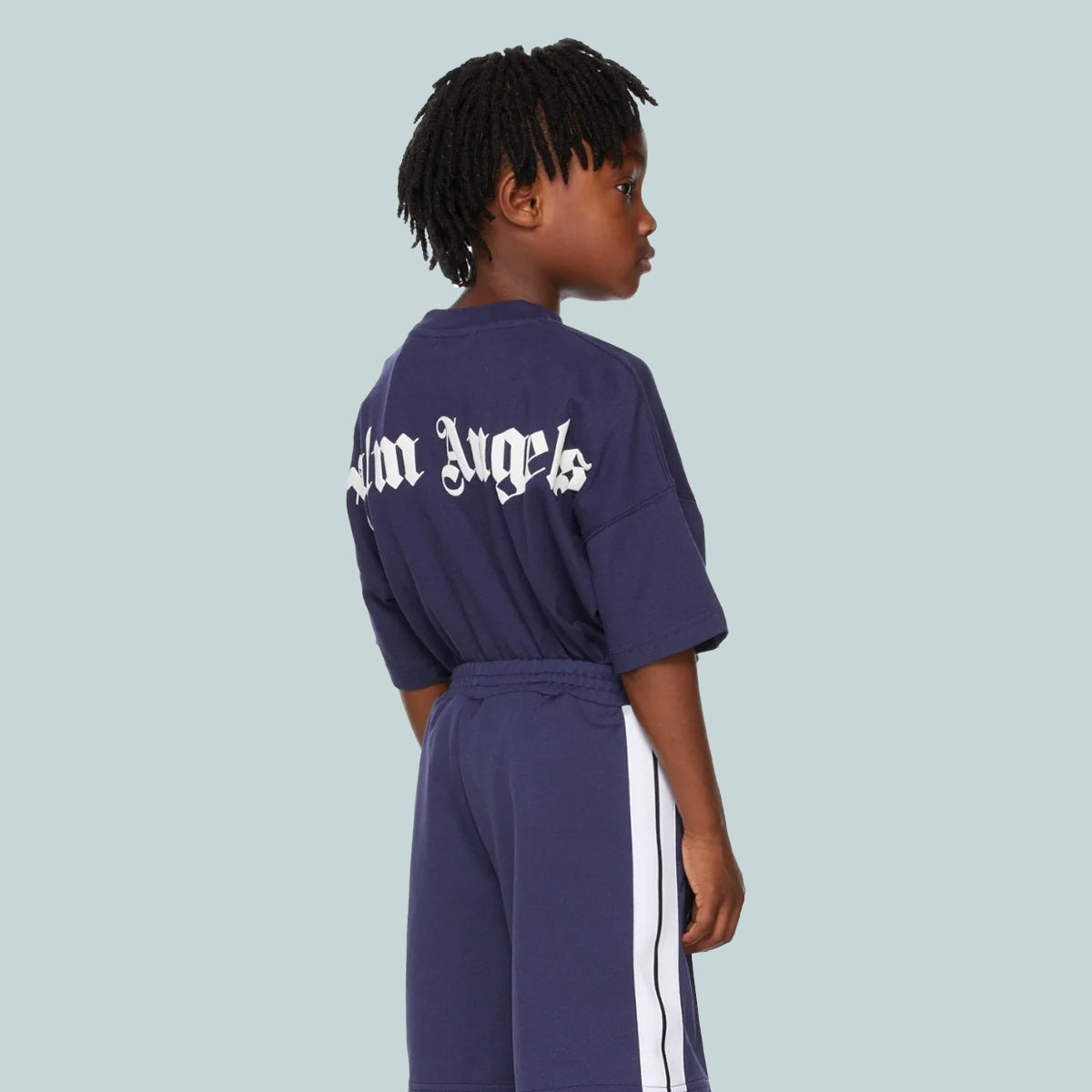 Kids logo track shorts navy