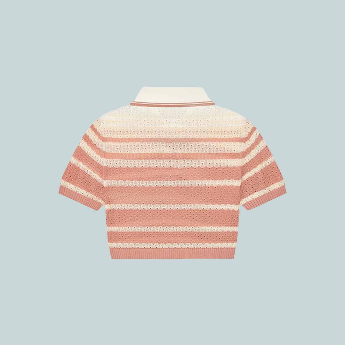 Stripe Cropped Polo Dusk Pink