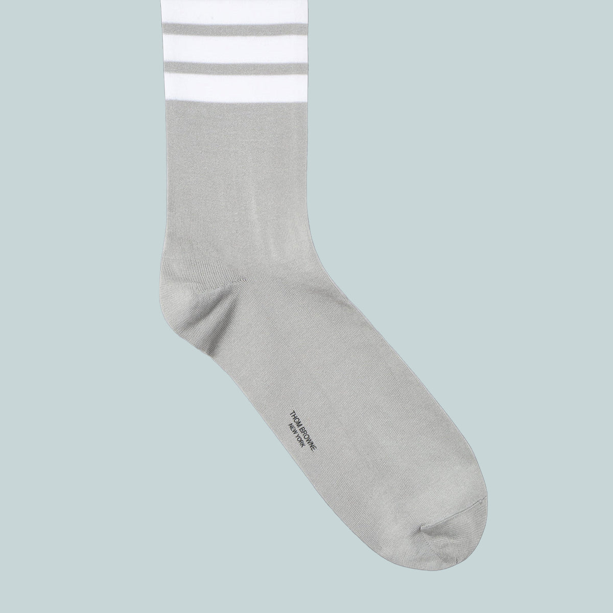 Lightweight Cotton 4-bar Mid Calf Socks Grey