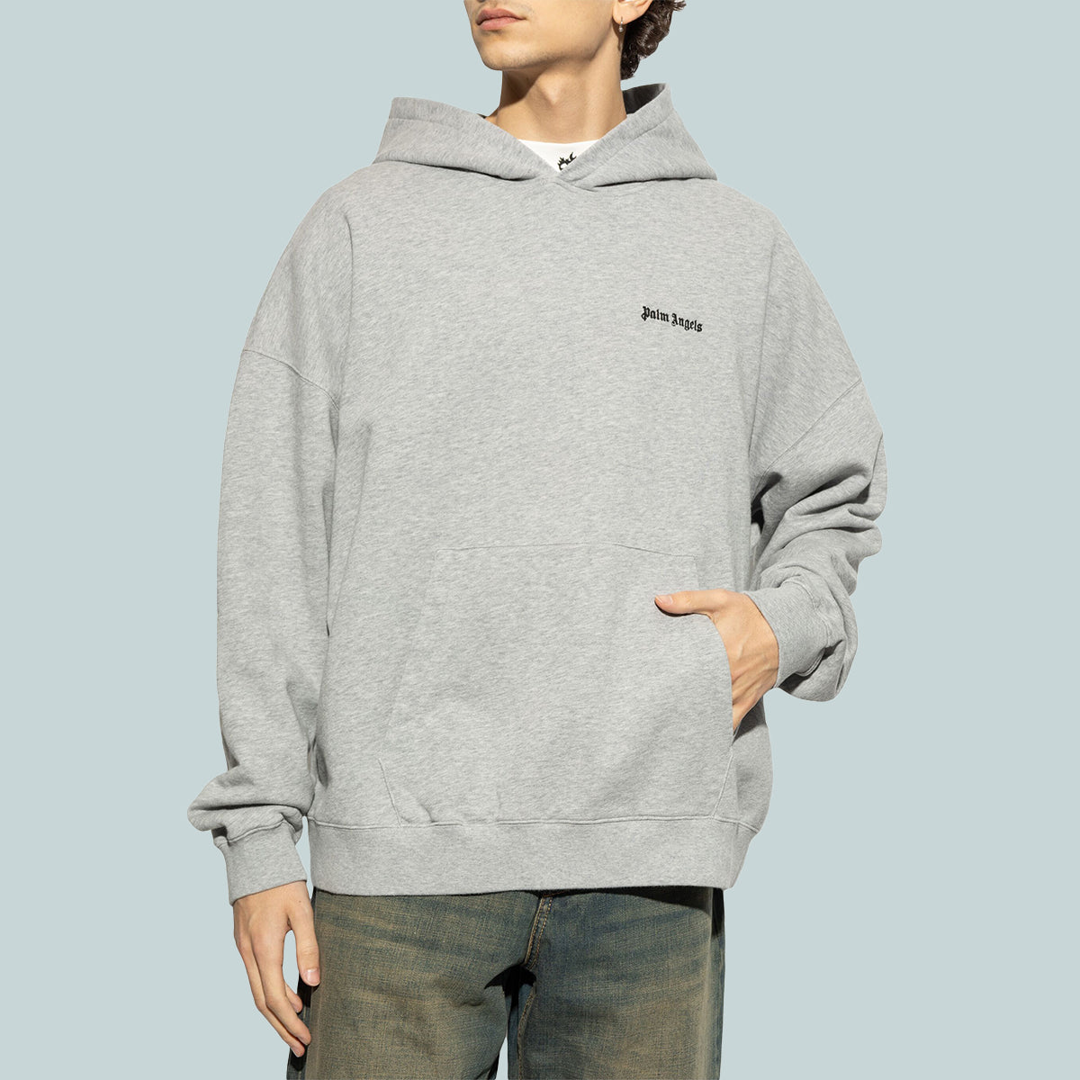 Classic Logo Embroidered Hoody Grey / Black