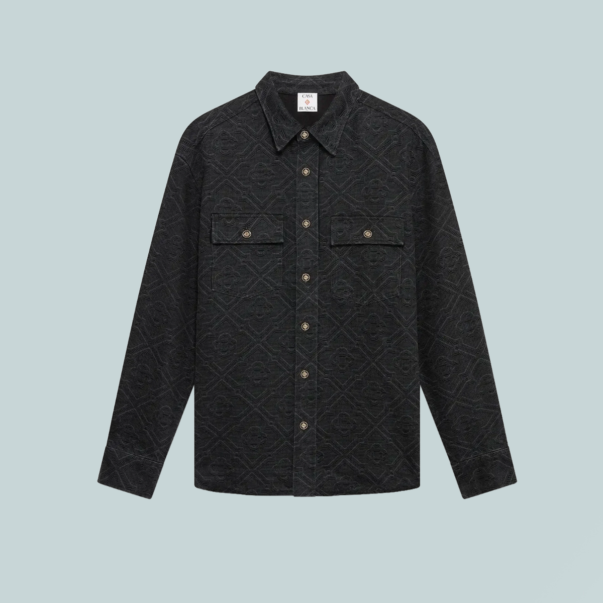 Laser Long Sleeve Denim Shirt Black