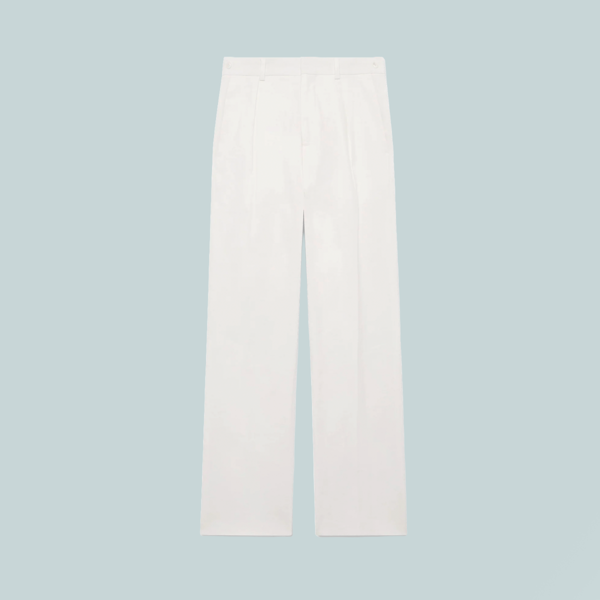 Linen Pleated Trousers White