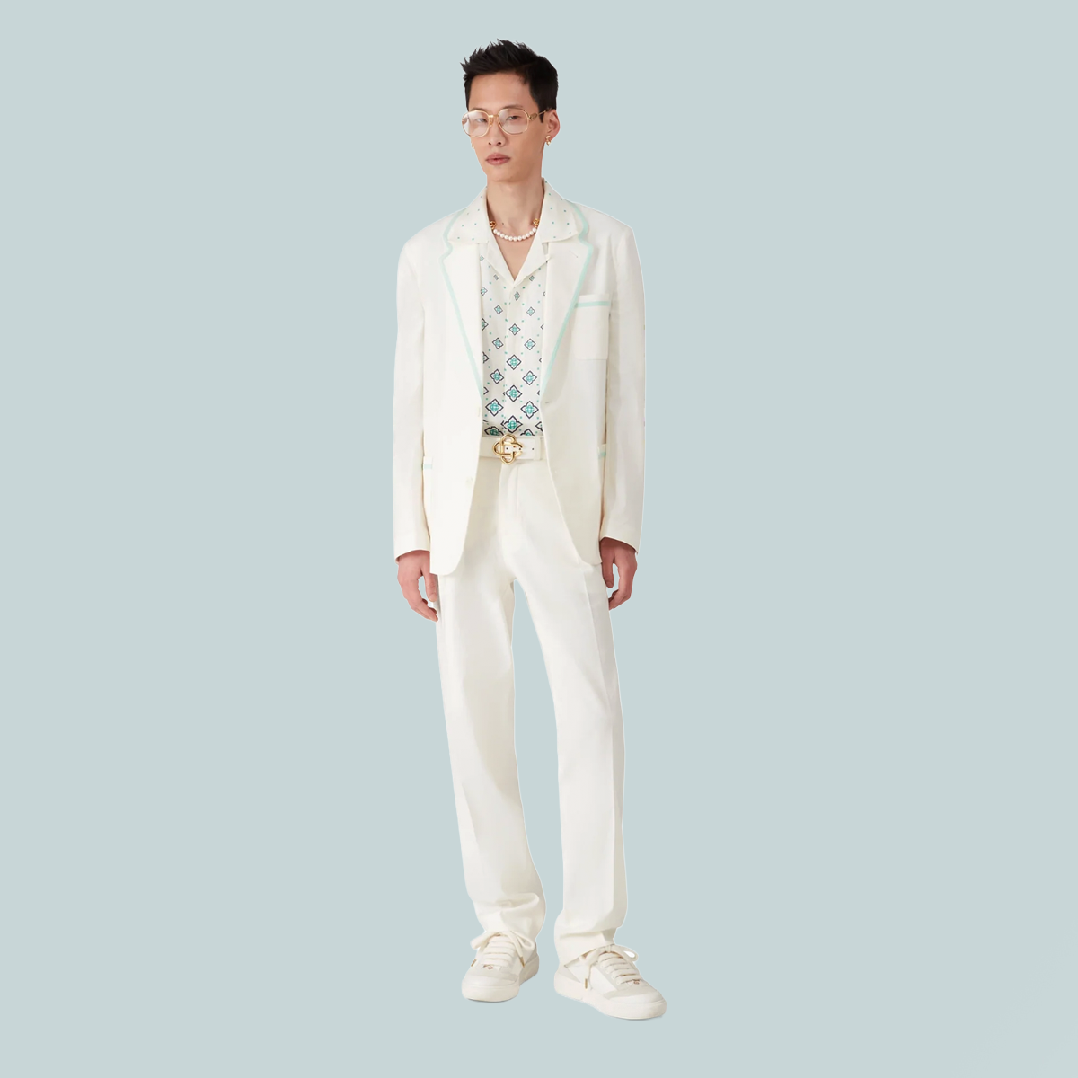 Linen Pleated Trousers White