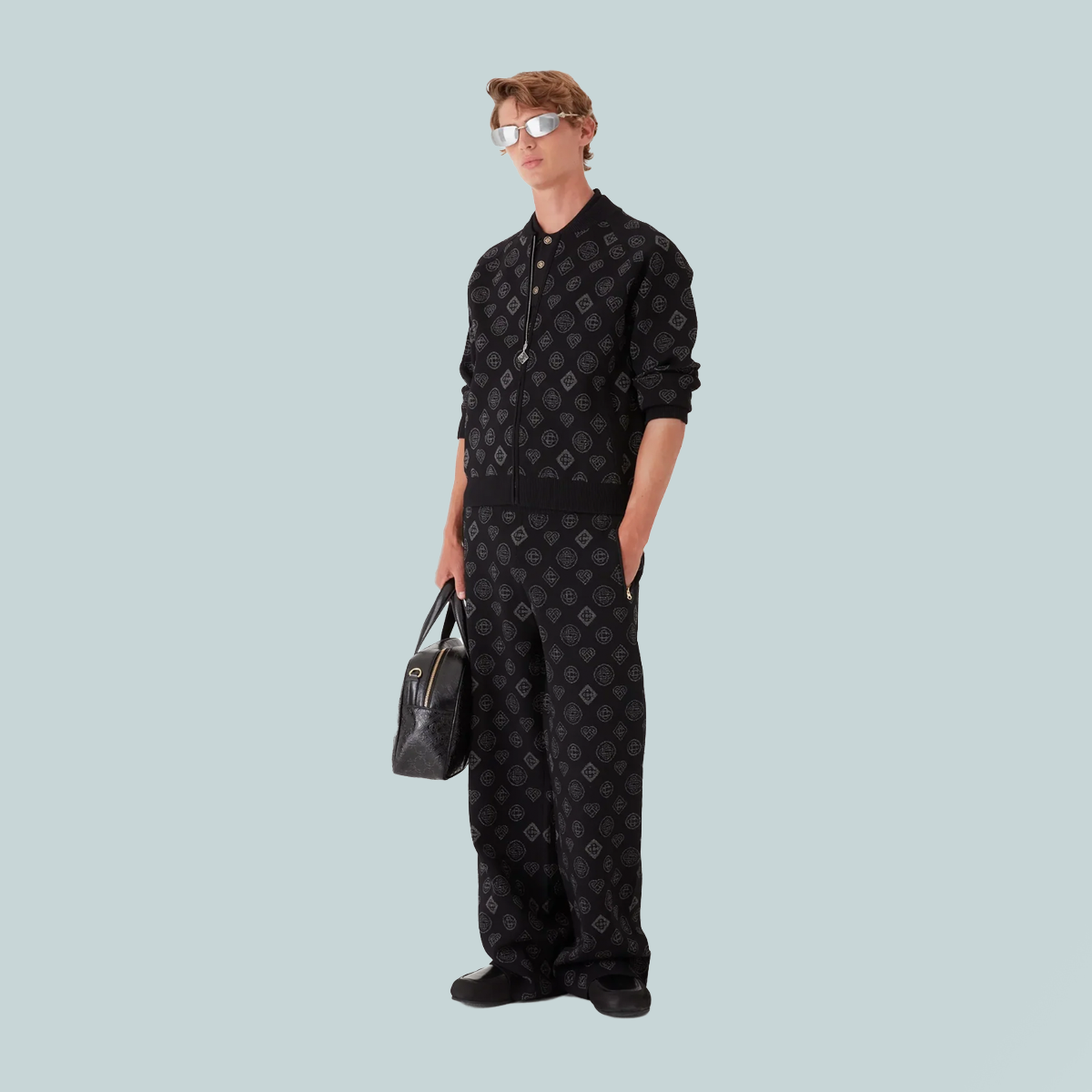 City Jacquard Trousers Black