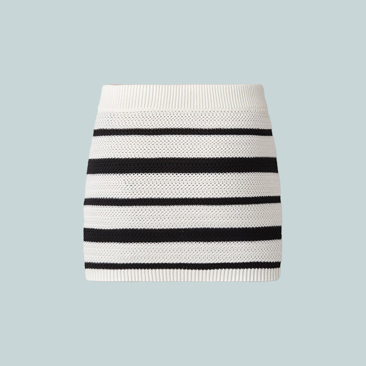 MA Striped Mini Skirt Alabaster