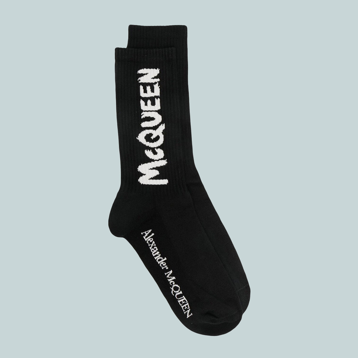 McQueen graffiti socks black