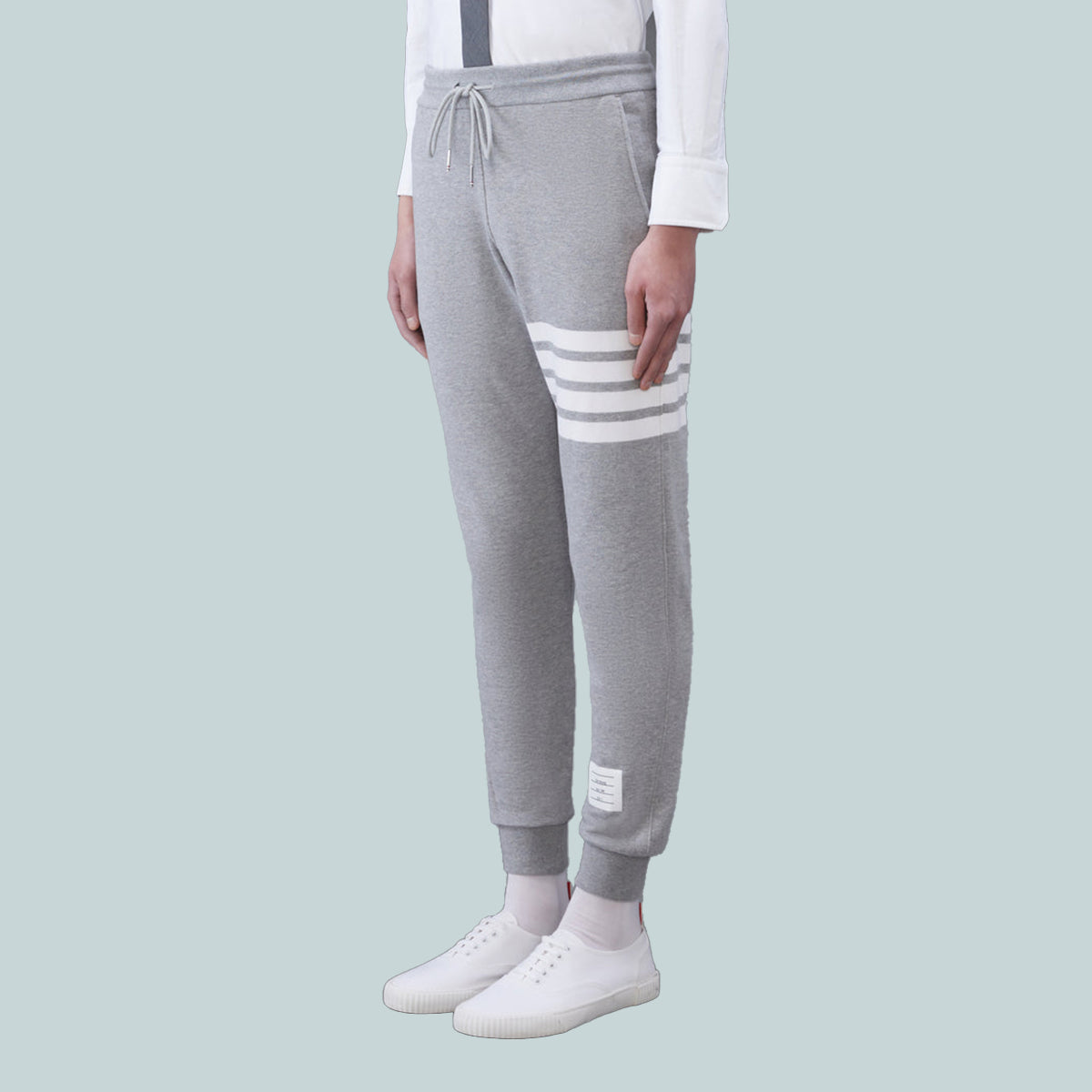Classic Loopback 4-Bar Sweatpants Grey