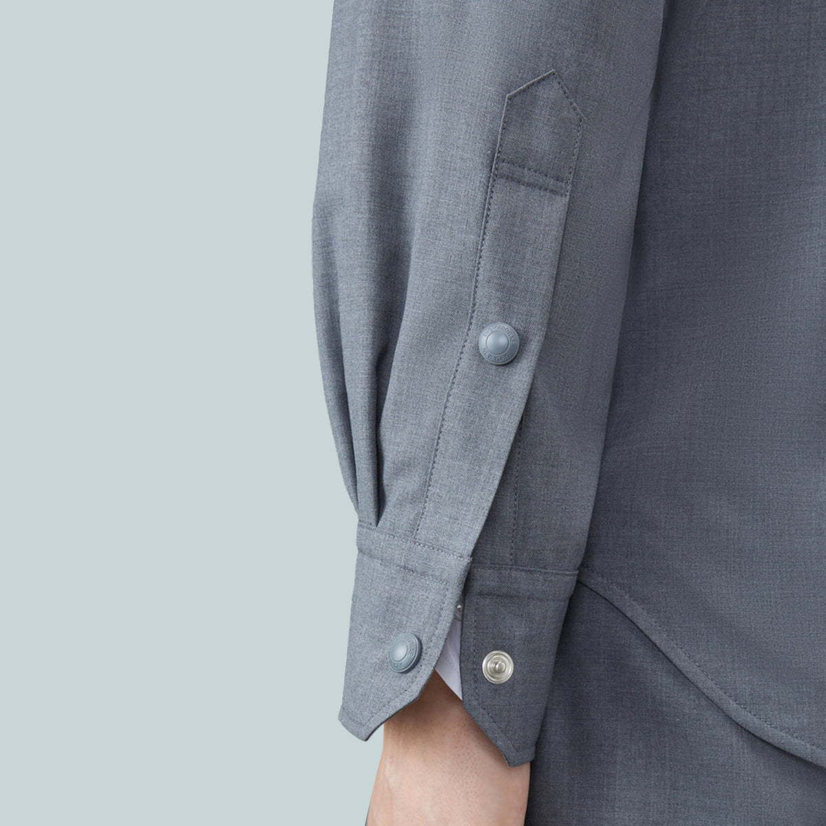 Plain Weave 4-Bar Shirt Jacket Grey