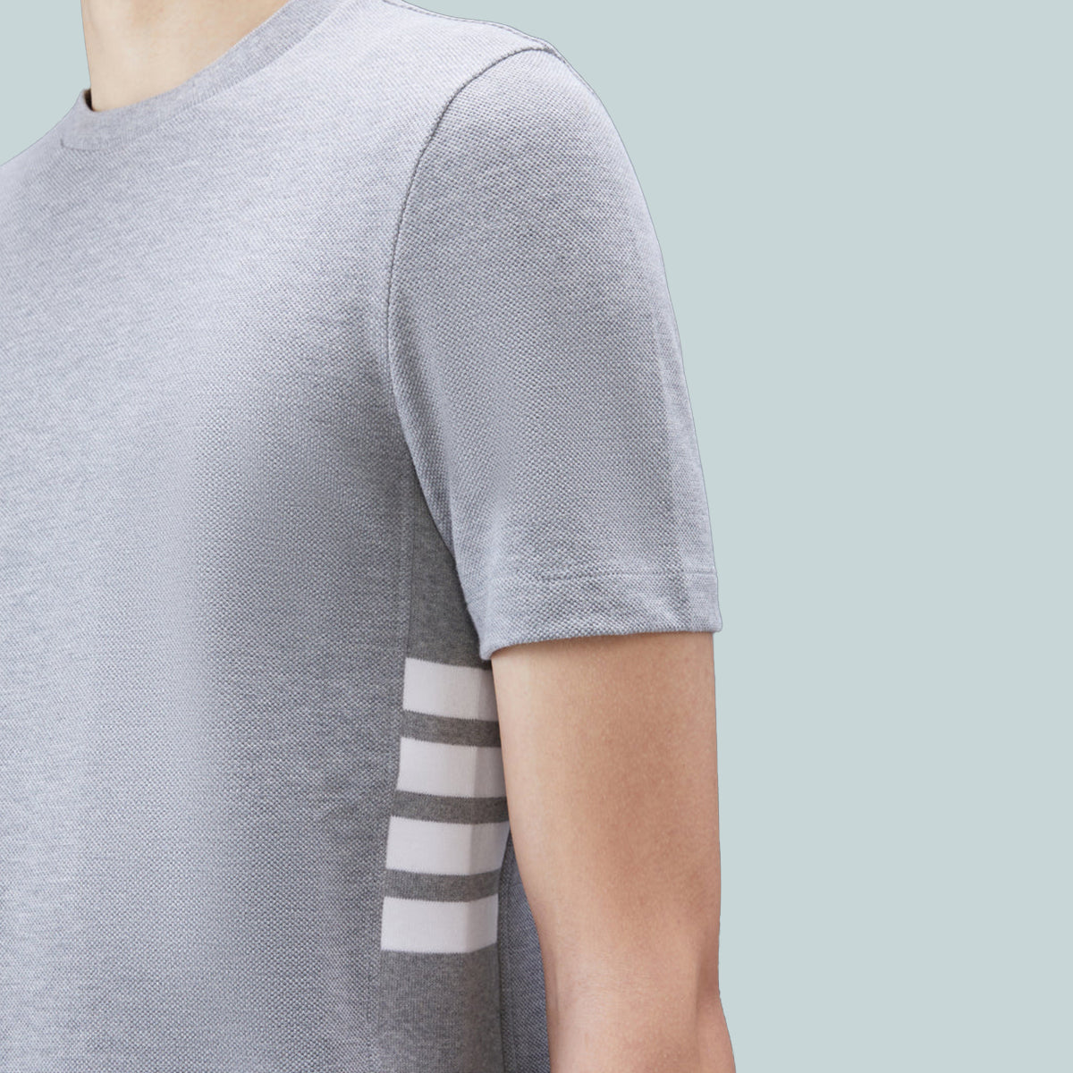 Classic Pique 4-Bar T-Shirt Grey