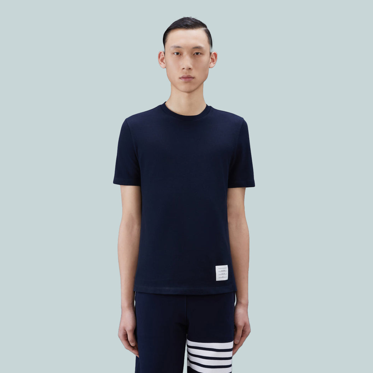 Classic Pique 4-Bar T-Shirt Navy