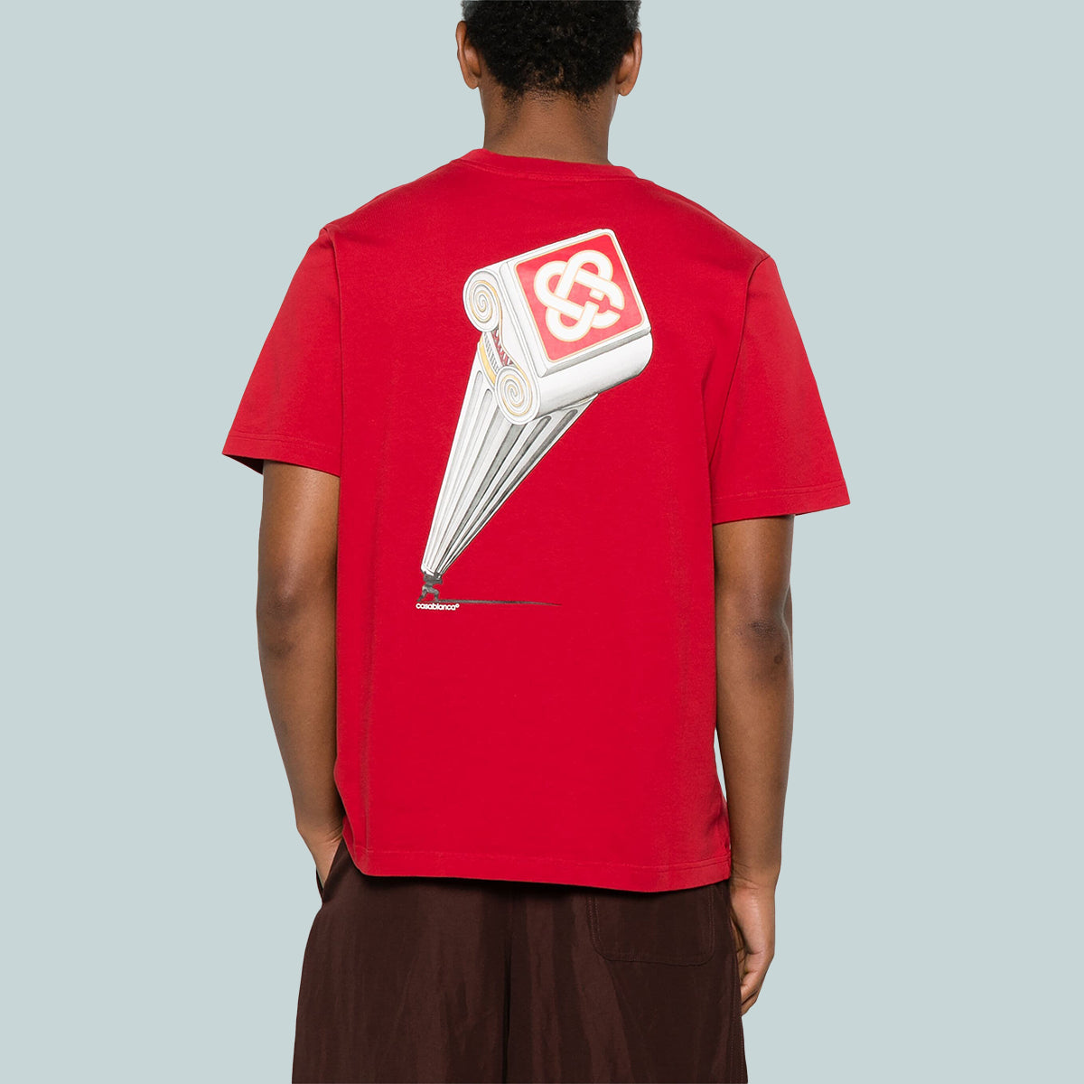 Leaning Column Printed T-Shirt Red