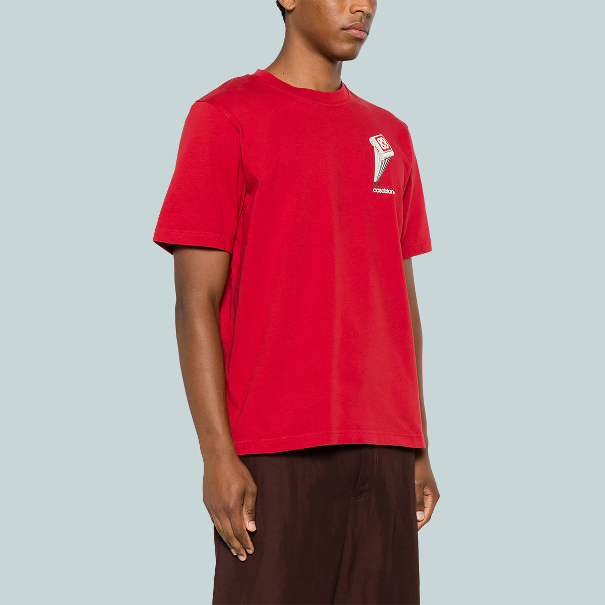 Leaning Column Printed T-Shirt Red