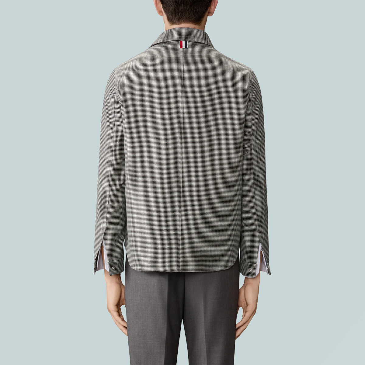 Utility Patch Pocket Jacket W/ Snaps In Hard Finish Houndstooth Suiting