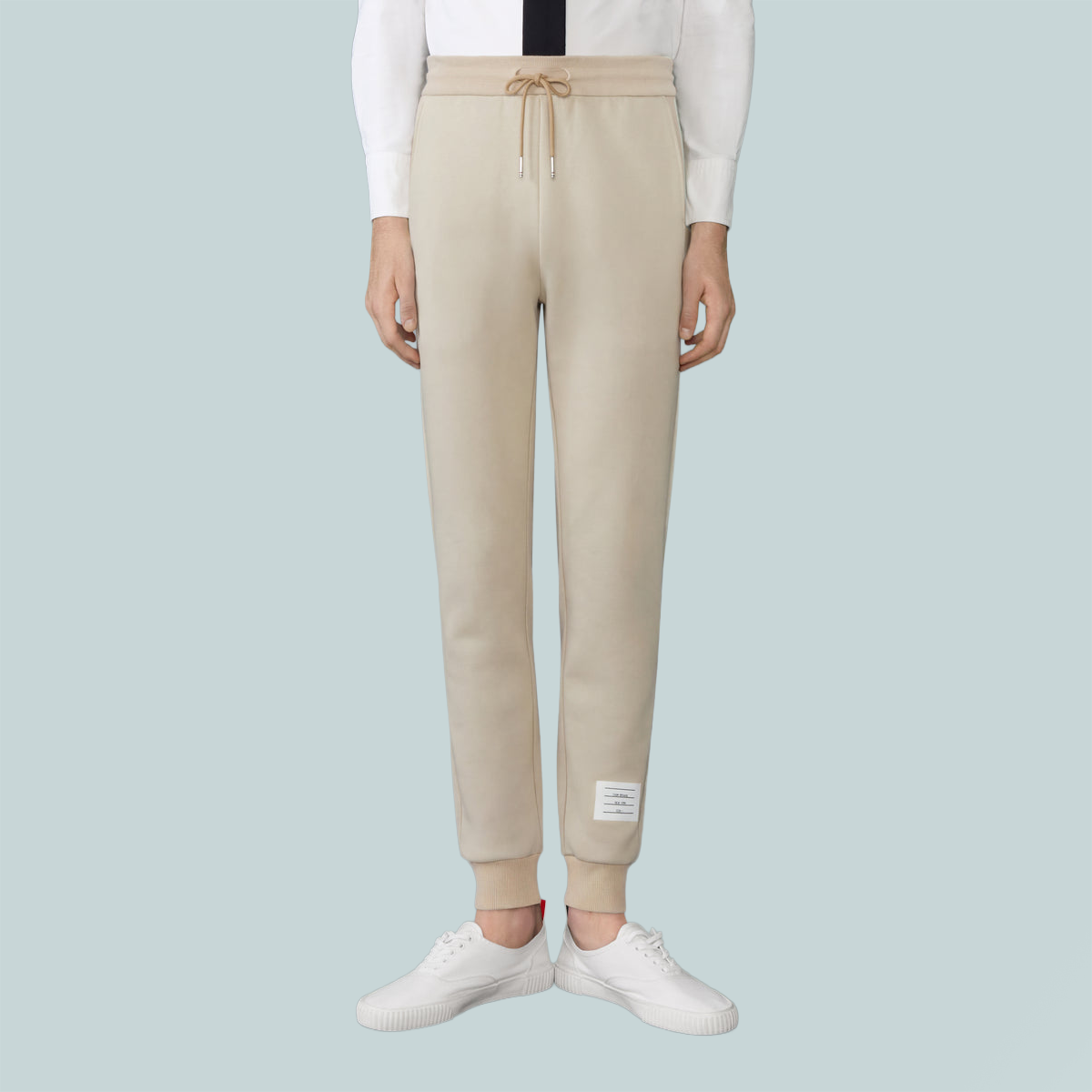Solid Loopback Jersey 4-Bar Sweatpants Beige