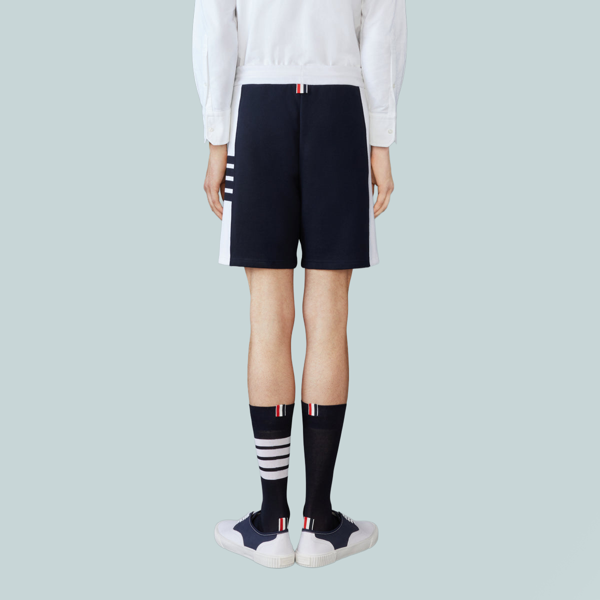 Classic Loopback Colourblocked 4-Bar Sweatshorts Navy