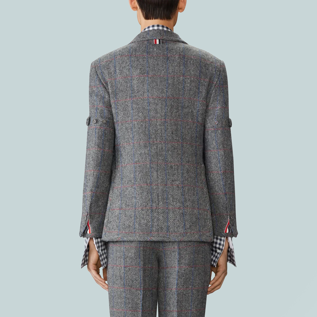 Wide Shoulder Self Tipping And Self Armband In Hunting Tweed