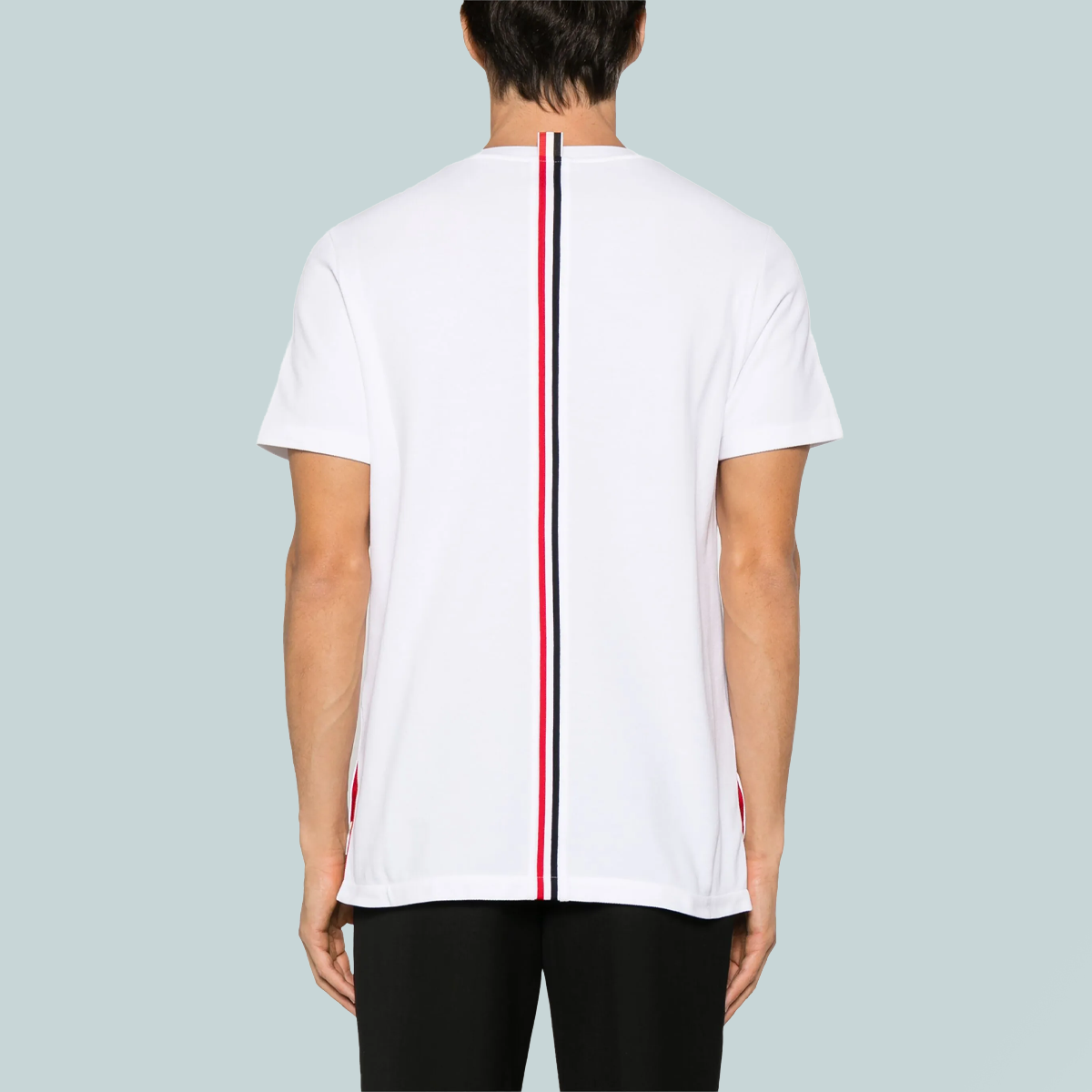 Classic Pique Stripe T-Shirt White