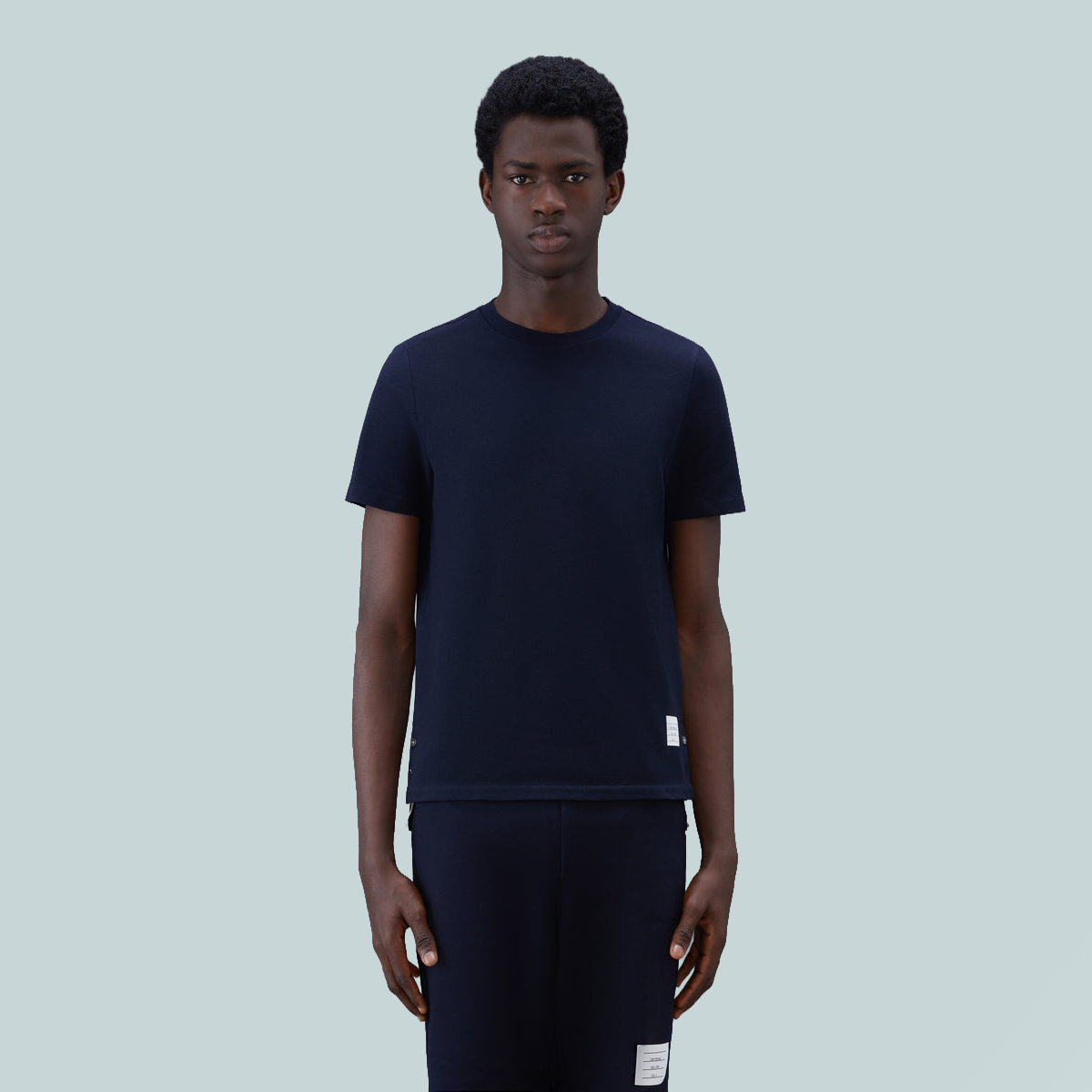 Classic Pique Stripe T-Shirt Navy