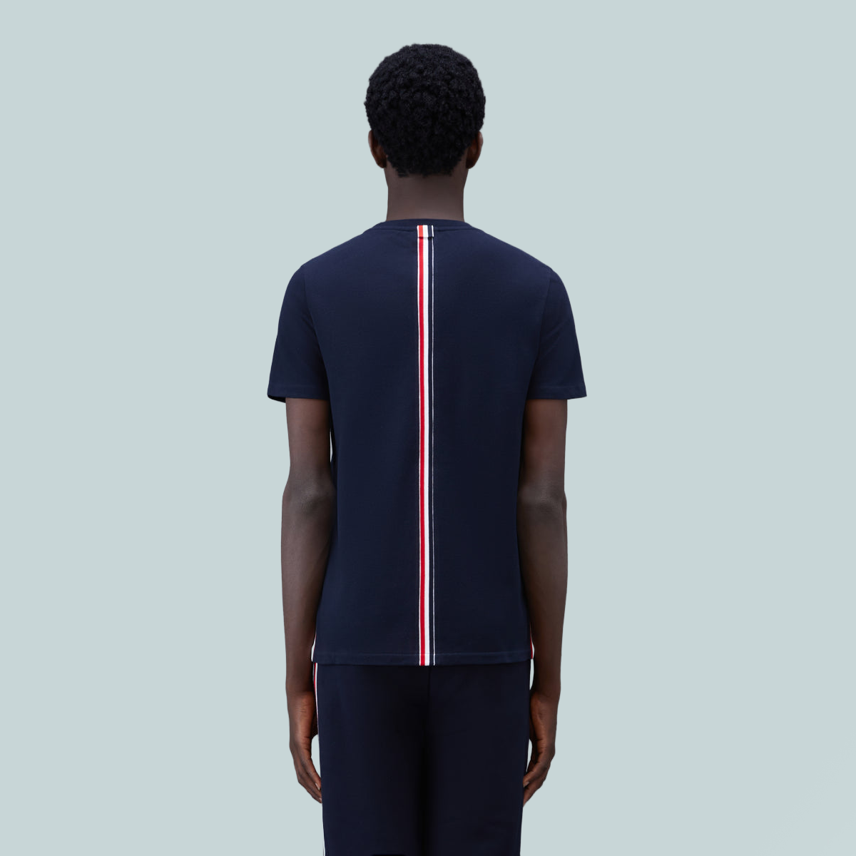 Classic Pique Stripe T-Shirt Navy