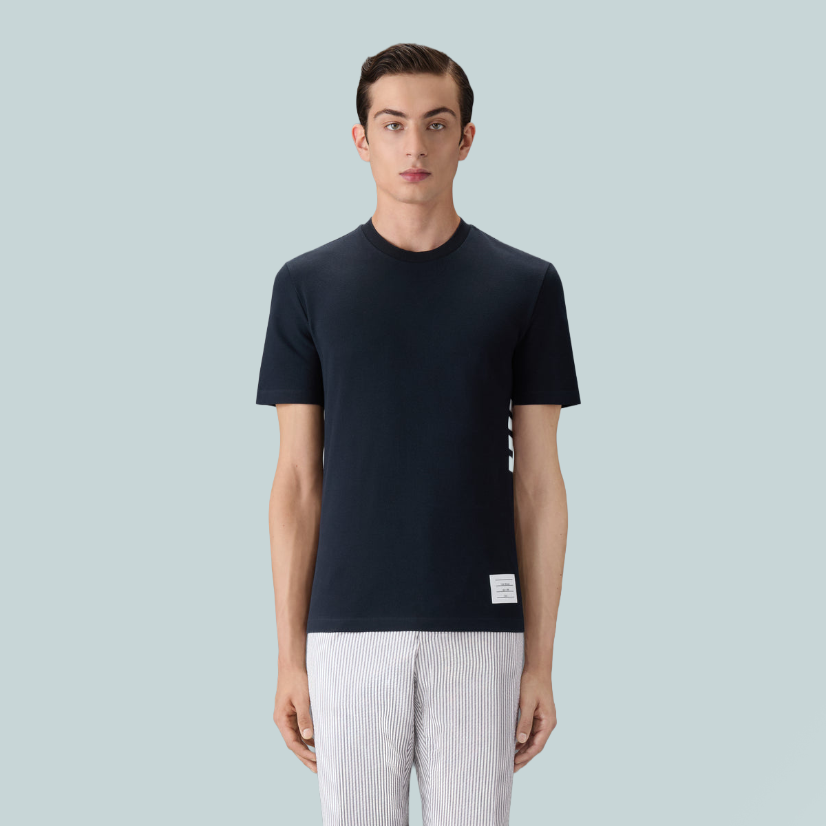 Classic Pique 4-Bar T-Shirt Navy