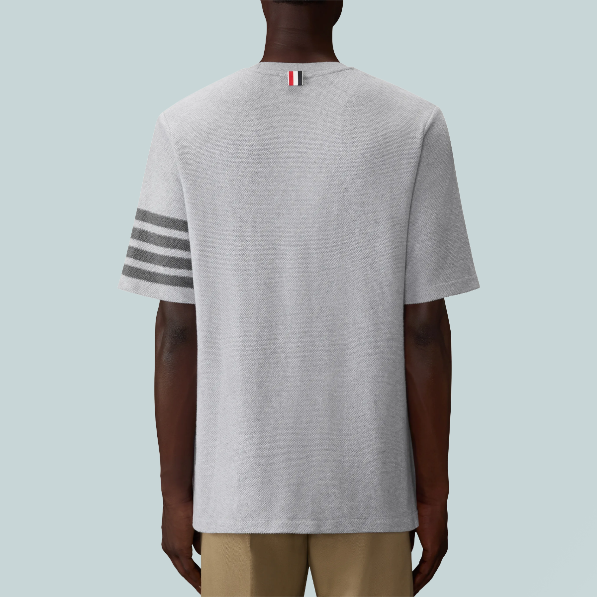 Textured Pique T-Shirt Pale Grey