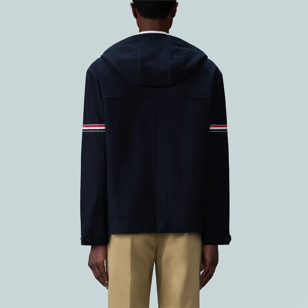 Double Face Tech Twill Oversized Armband Parka Navy