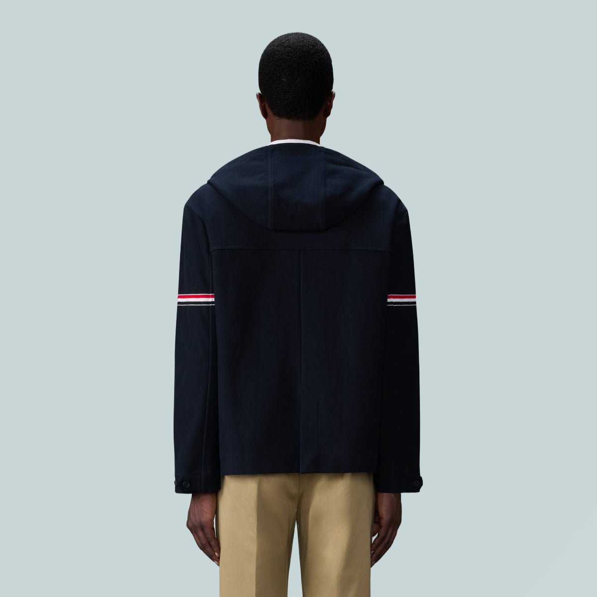 Double Face Tech Twill Oversized Armband Parka Navy