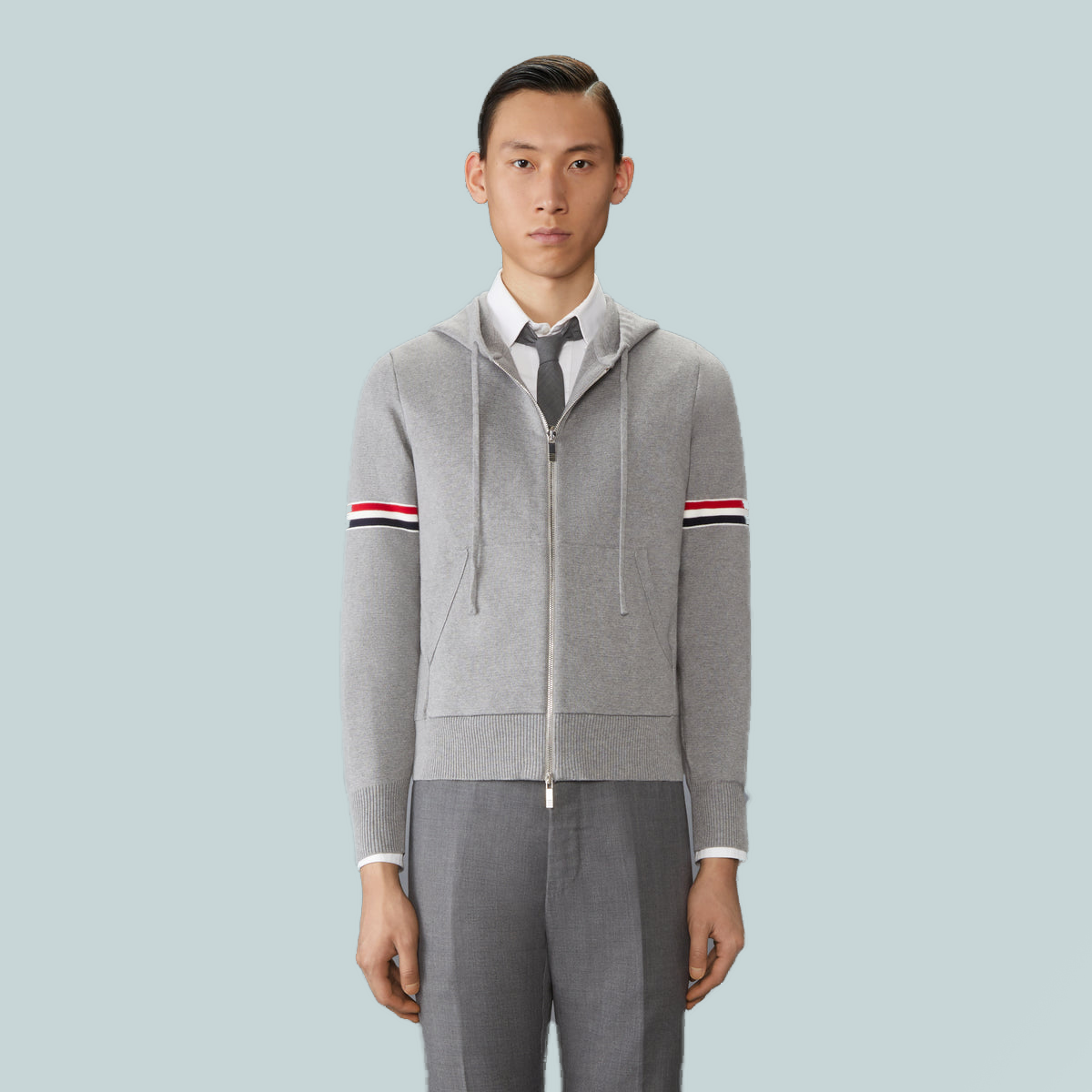 Cotton Milano Armband Hoodie Grey