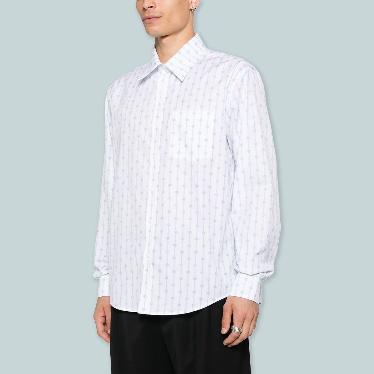 Printed Monogram Oxford Shirt Stripe