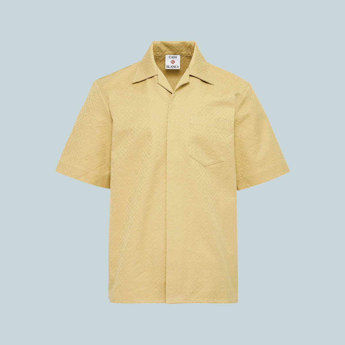 Short Sleeve Monogram Shirt Beige