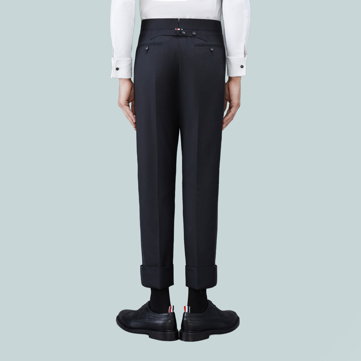 Twill Classic Backstrap Trousers Black