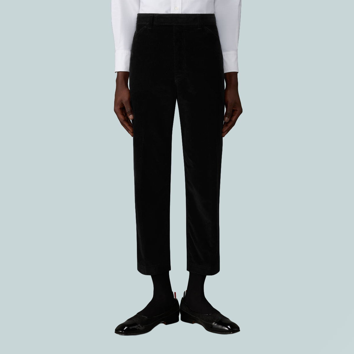 Narrow Wale Corduroy Tapered Chino Trouser Black