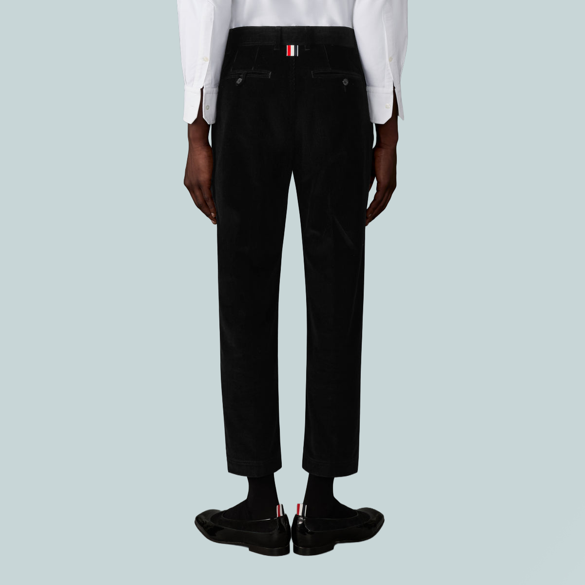 Narrow Wale Corduroy Tapered Chino Trouser Black