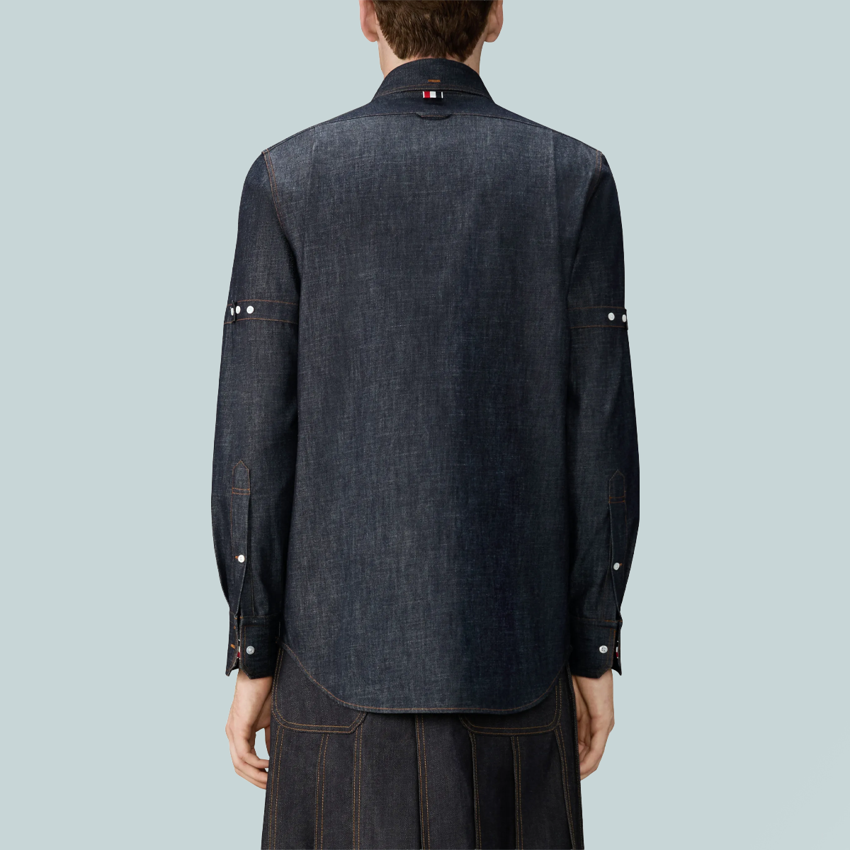 Straight Fit Denim Shirt Navy