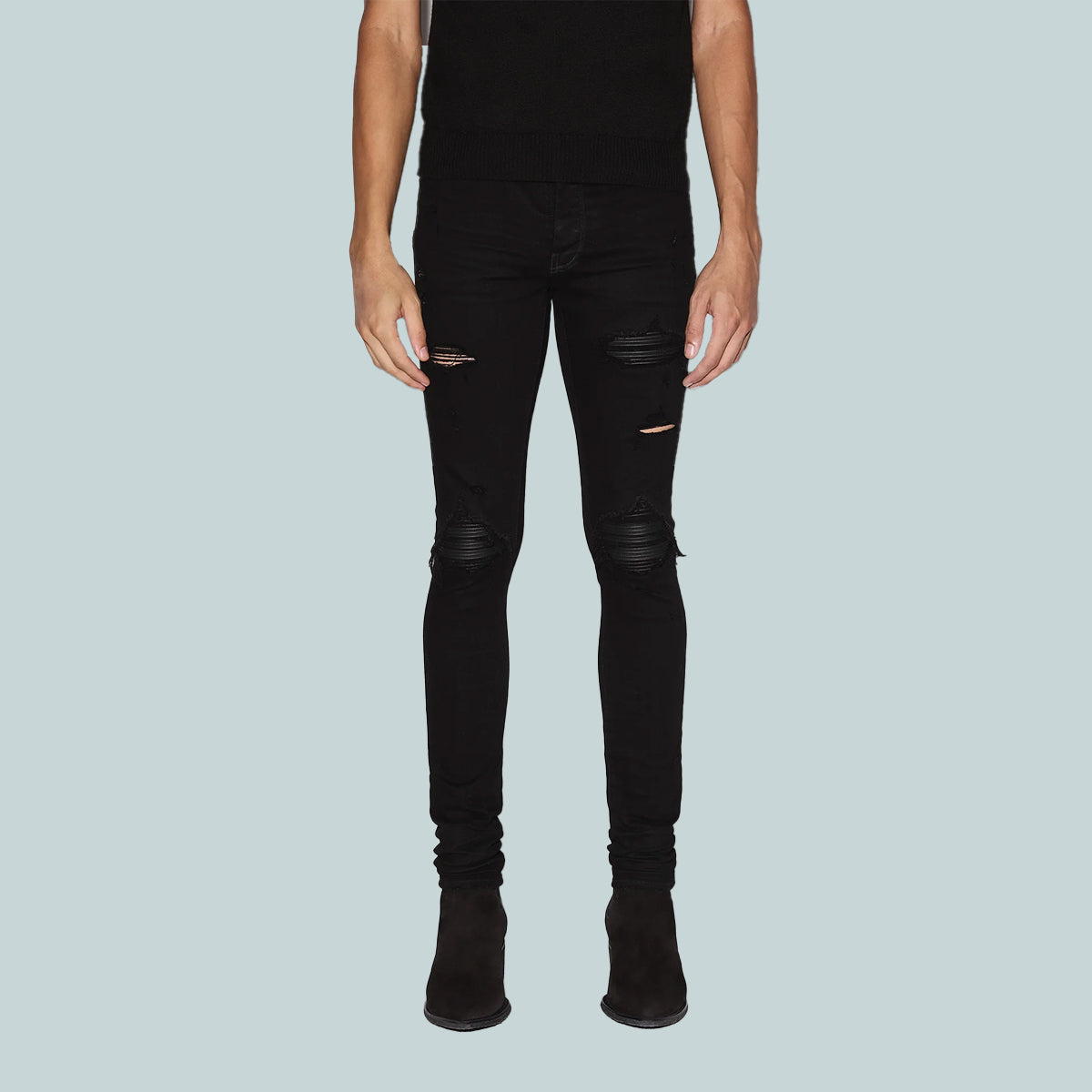 MX1 Jeans Black Leather