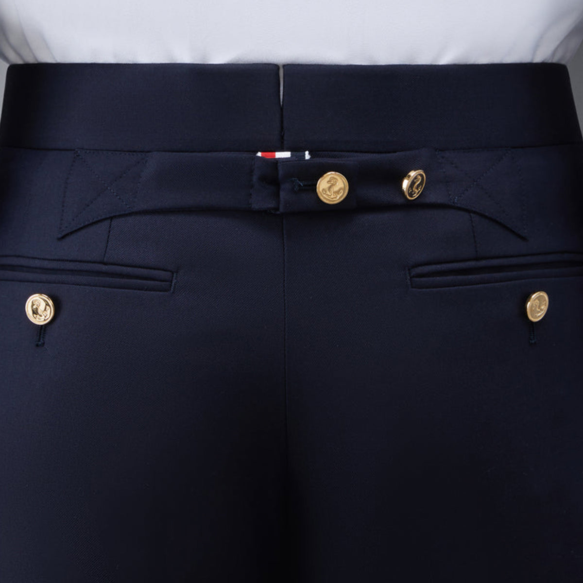 Classic Twill Backstrap Trousers Navy